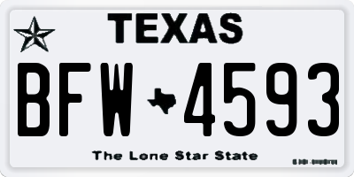 TX license plate BFW4593