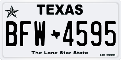 TX license plate BFW4595
