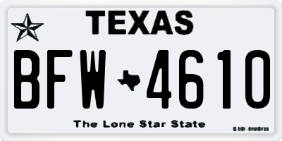 TX license plate BFW4610