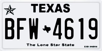 TX license plate BFW4619
