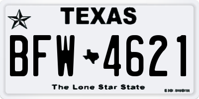 TX license plate BFW4621
