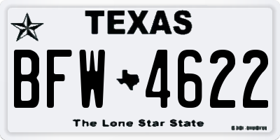 TX license plate BFW4622