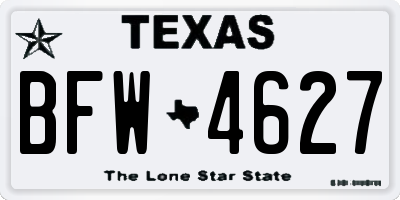 TX license plate BFW4627