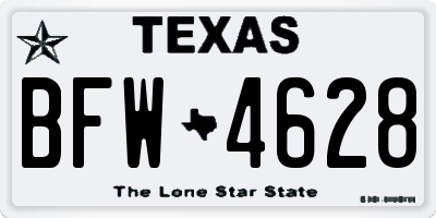 TX license plate BFW4628