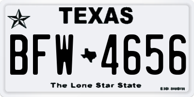 TX license plate BFW4656