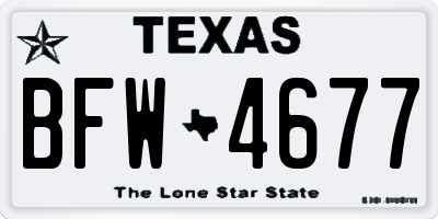 TX license plate BFW4677
