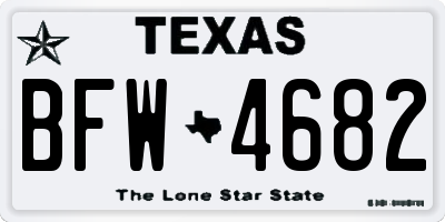 TX license plate BFW4682
