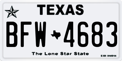 TX license plate BFW4683