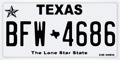 TX license plate BFW4686