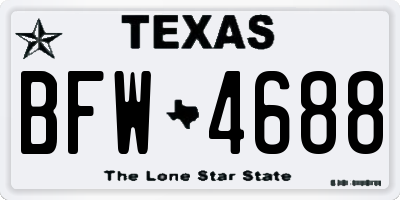 TX license plate BFW4688