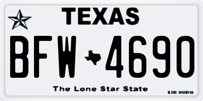 TX license plate BFW4690
