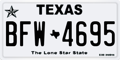 TX license plate BFW4695