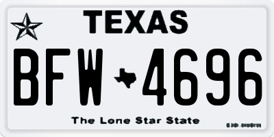 TX license plate BFW4696