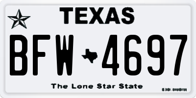 TX license plate BFW4697