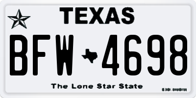 TX license plate BFW4698