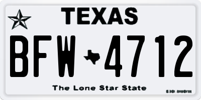 TX license plate BFW4712