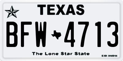 TX license plate BFW4713