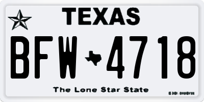 TX license plate BFW4718