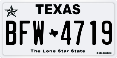 TX license plate BFW4719