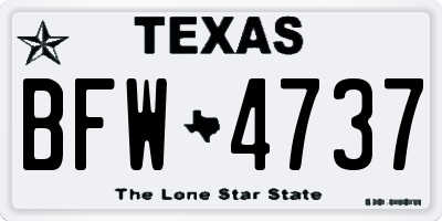 TX license plate BFW4737