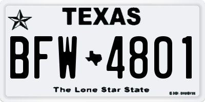 TX license plate BFW4801