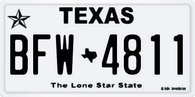 TX license plate BFW4811