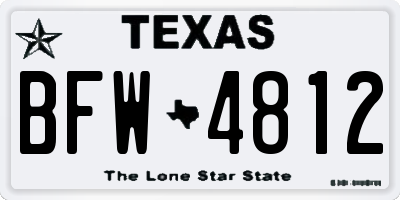 TX license plate BFW4812