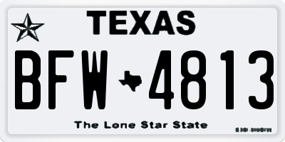 TX license plate BFW4813