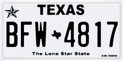 TX license plate BFW4817