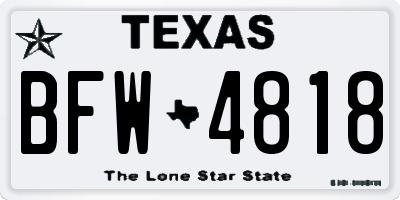 TX license plate BFW4818