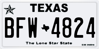 TX license plate BFW4824