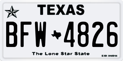 TX license plate BFW4826