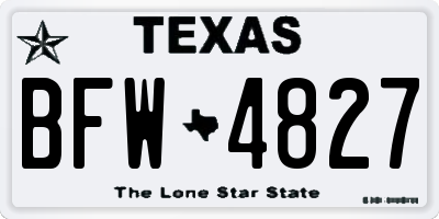 TX license plate BFW4827