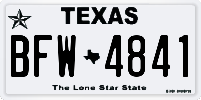 TX license plate BFW4841