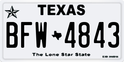 TX license plate BFW4843
