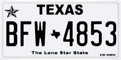 TX license plate BFW4853