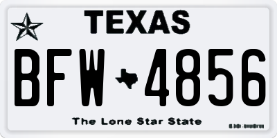 TX license plate BFW4856