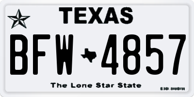 TX license plate BFW4857