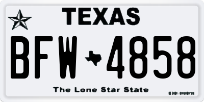 TX license plate BFW4858