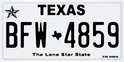 TX license plate BFW4859