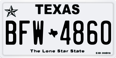 TX license plate BFW4860