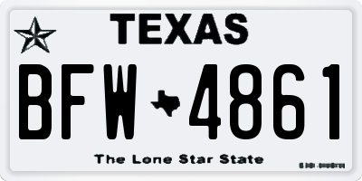 TX license plate BFW4861