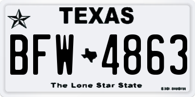 TX license plate BFW4863
