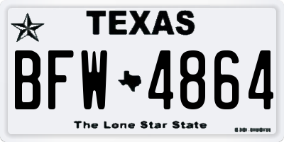 TX license plate BFW4864