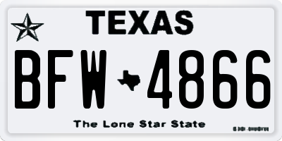 TX license plate BFW4866