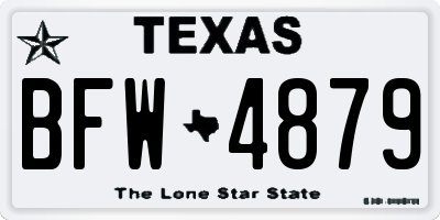 TX license plate BFW4879