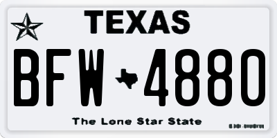 TX license plate BFW4880