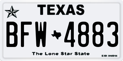 TX license plate BFW4883