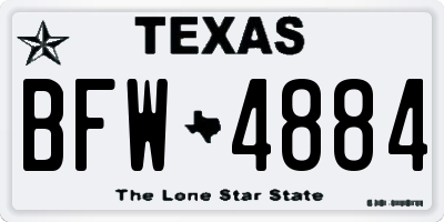 TX license plate BFW4884