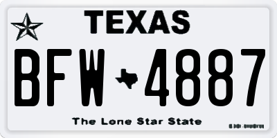 TX license plate BFW4887